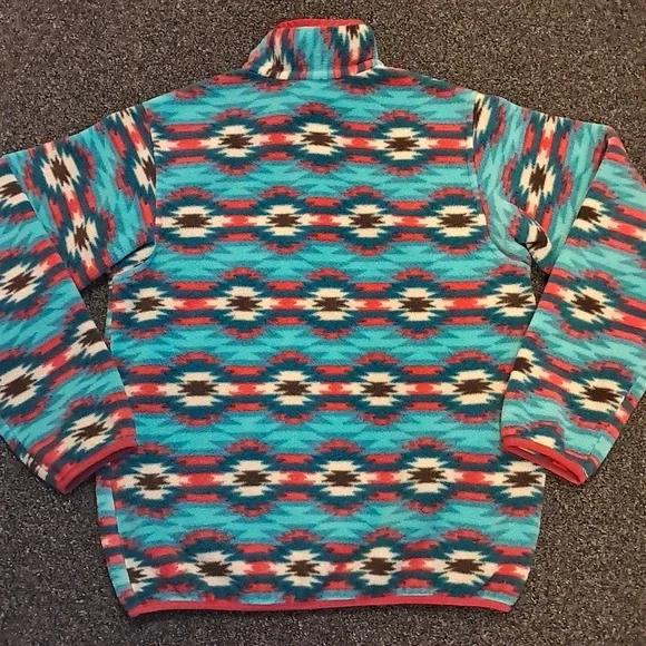 Patagonia Synchilla Snap-T Pullover Aztec Tribal Wild Desert Teal Print 2015 - Picture 7 of 9
